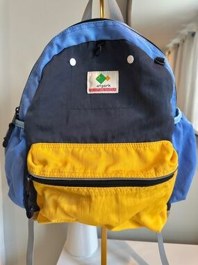 Atgark Backpack Toddler Pre School Zipper Pockets Adjustable Strap Blue Yellow